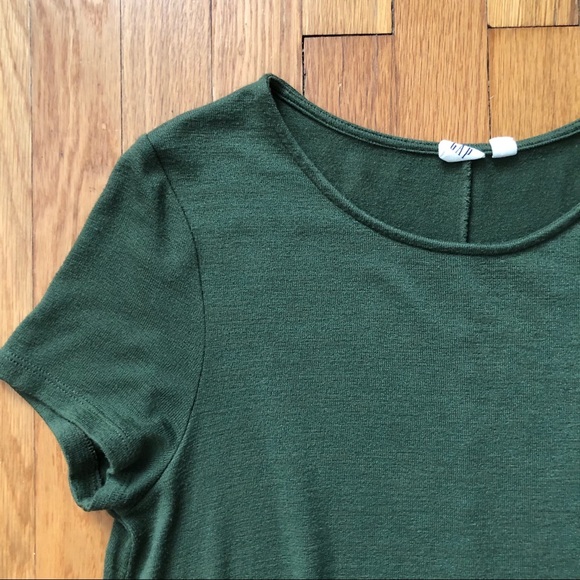 GAP Softspun Short Sleeve T-Shirt Dress, Green - Picture 8 of 12